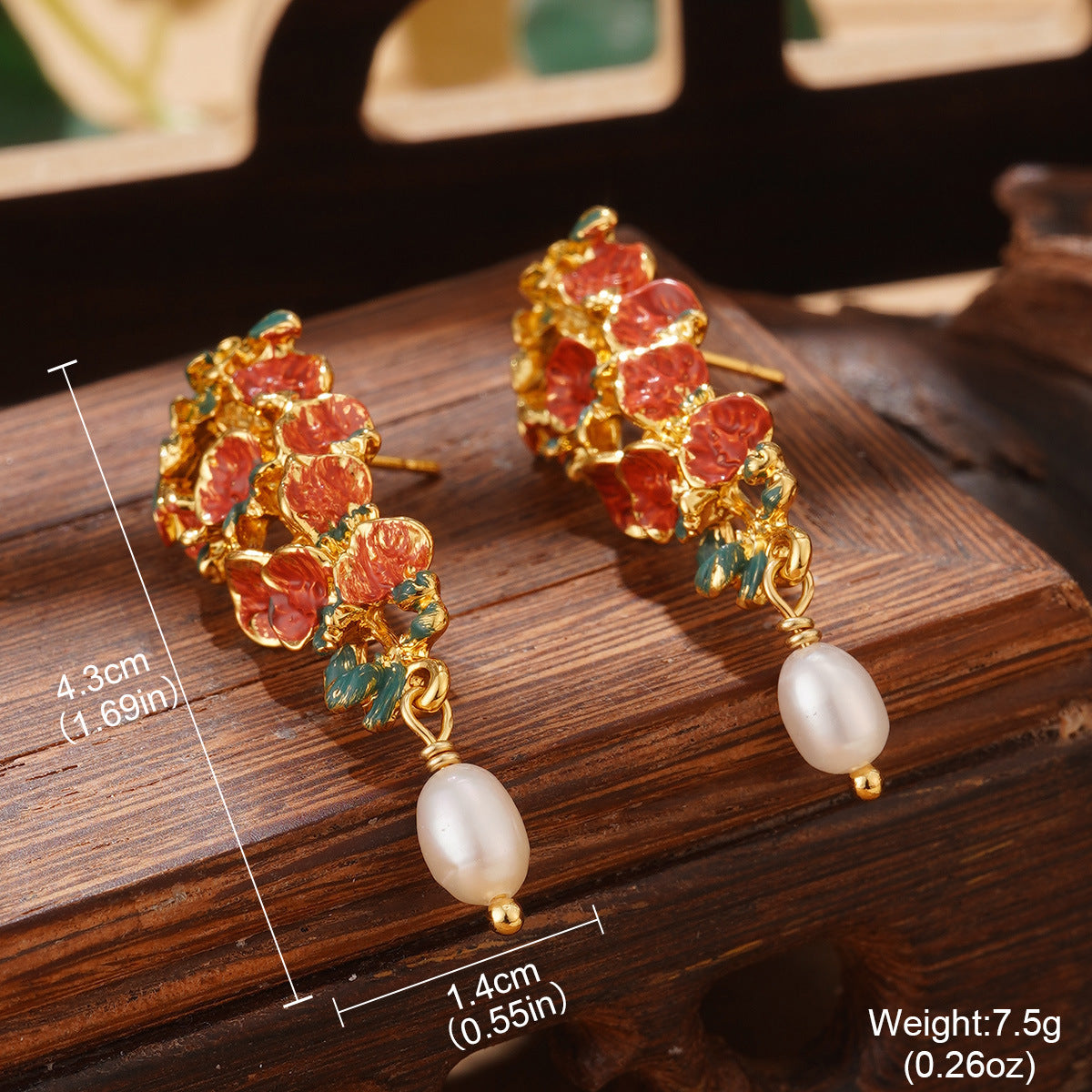 Wholesale Agate Earrings Pearl Tassel Retro Necklace Accessories