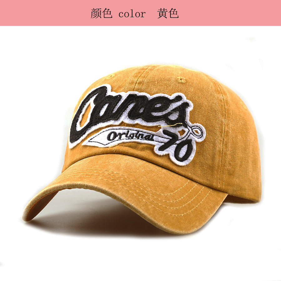 Wholesale Stylish English Letter Baseball Cap Black Dome Short Brim Sun Protection Hat for Outdoor Sports