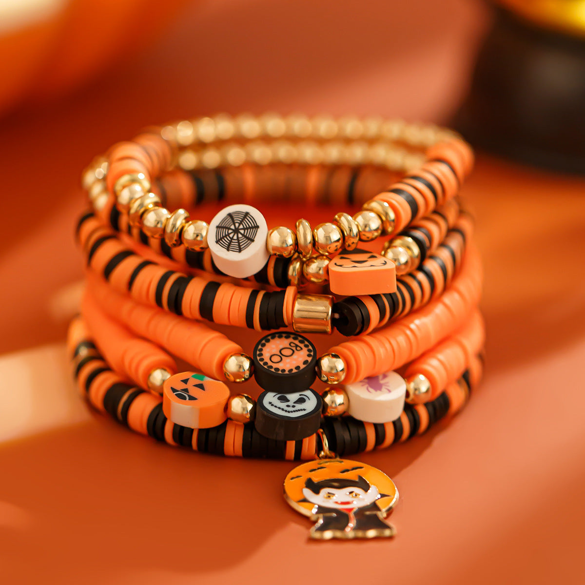 Wholesale  Pumpkin Beaded Bracelet Fashion Accessory for Boutique Resale