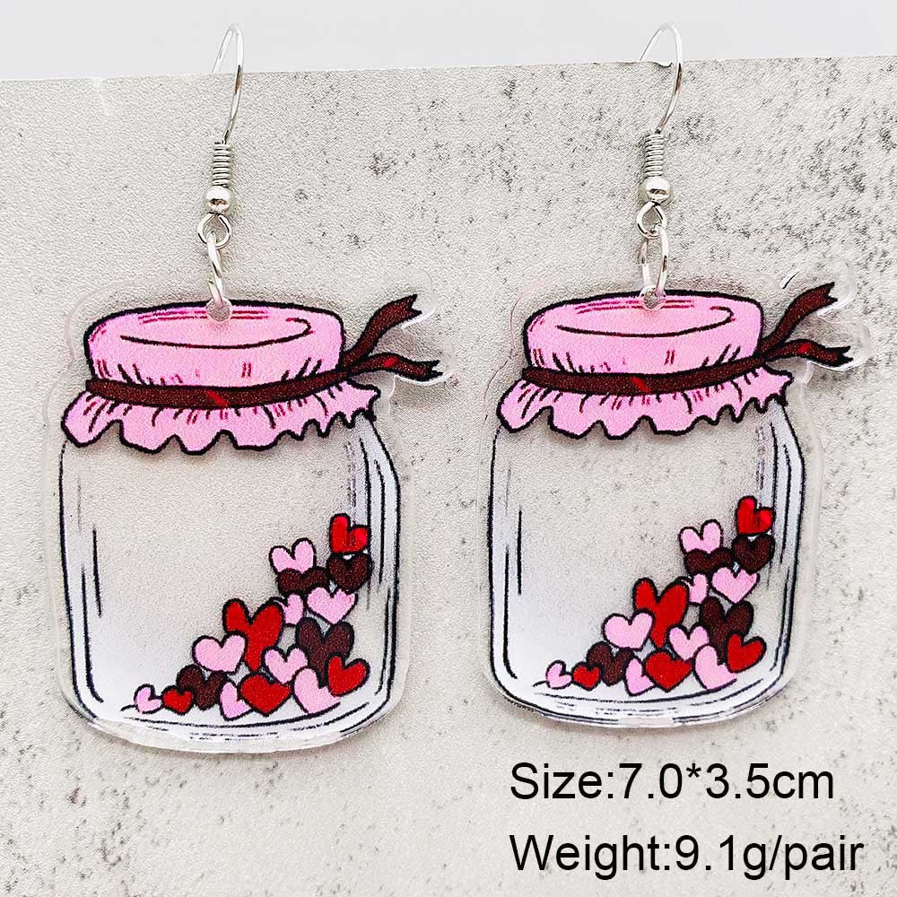 Wholesale  Valentine's Day earrings cute love cat envelope acrylic earrings