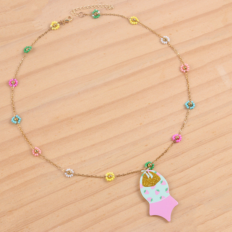 Wholesale Dopamine stainless steel acrylic necklace jewelry