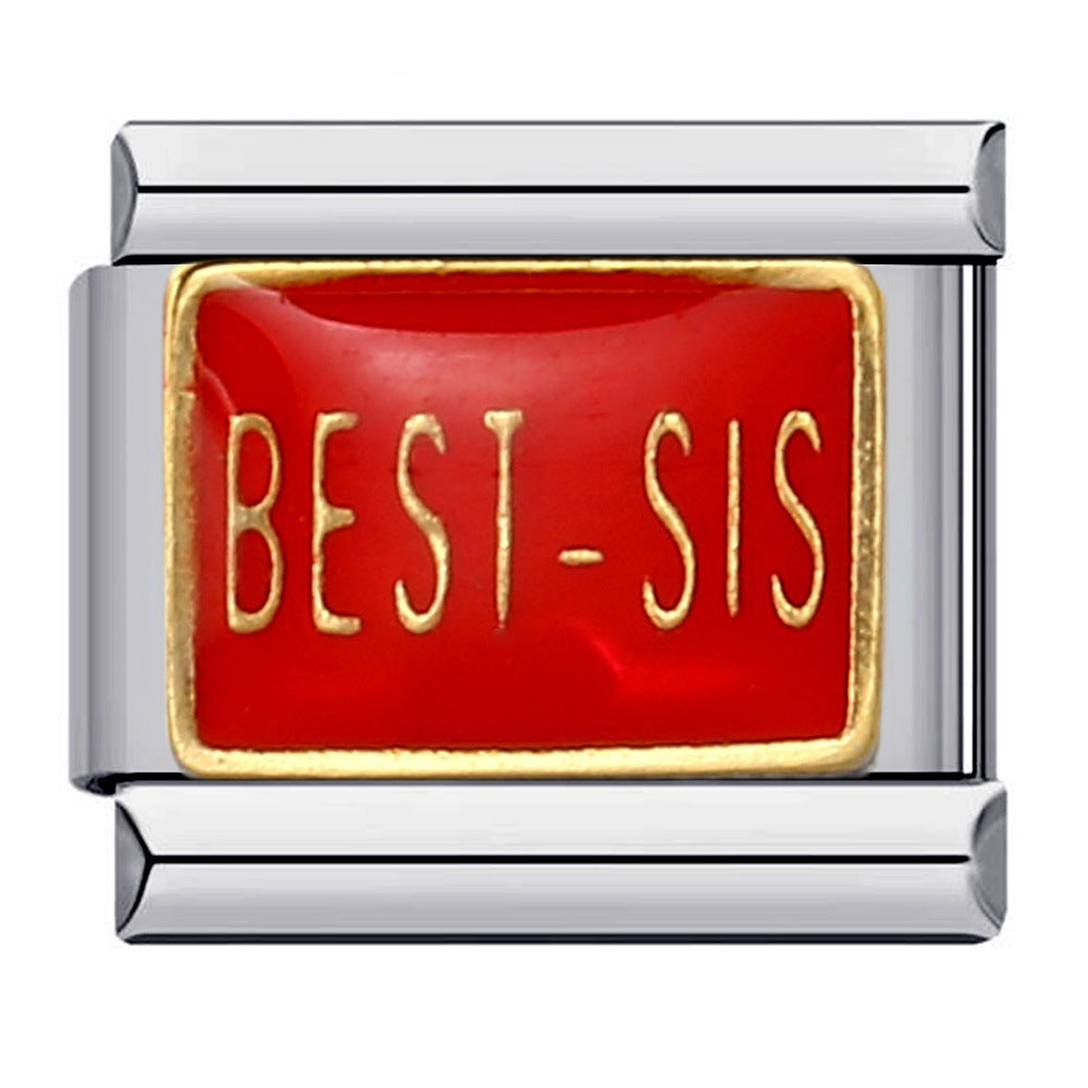 Wholesale Italian Charm Bracelet 9mm DIY Splicing Removable Red Element Stainless Steel Composable Bracelet