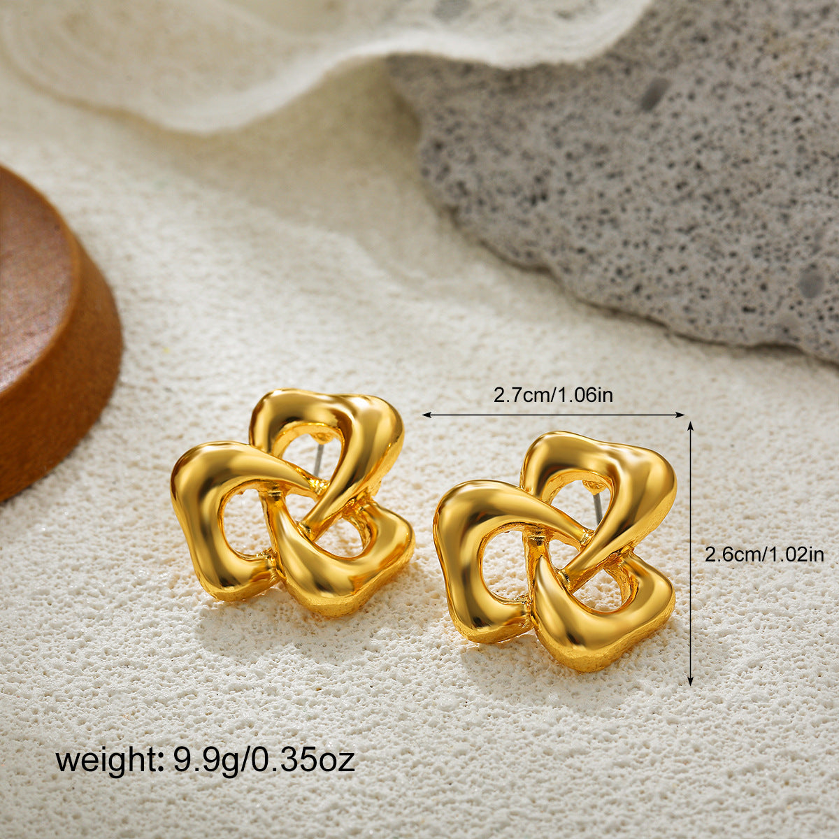 Wholesale 18K gold sunflower retro earrings