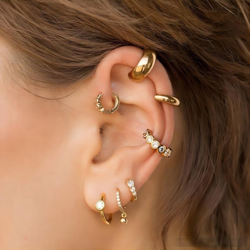 Wholesale Fashionable and simple ear bone clip stackable stainless steel clip-on earrings for non-pierced ears