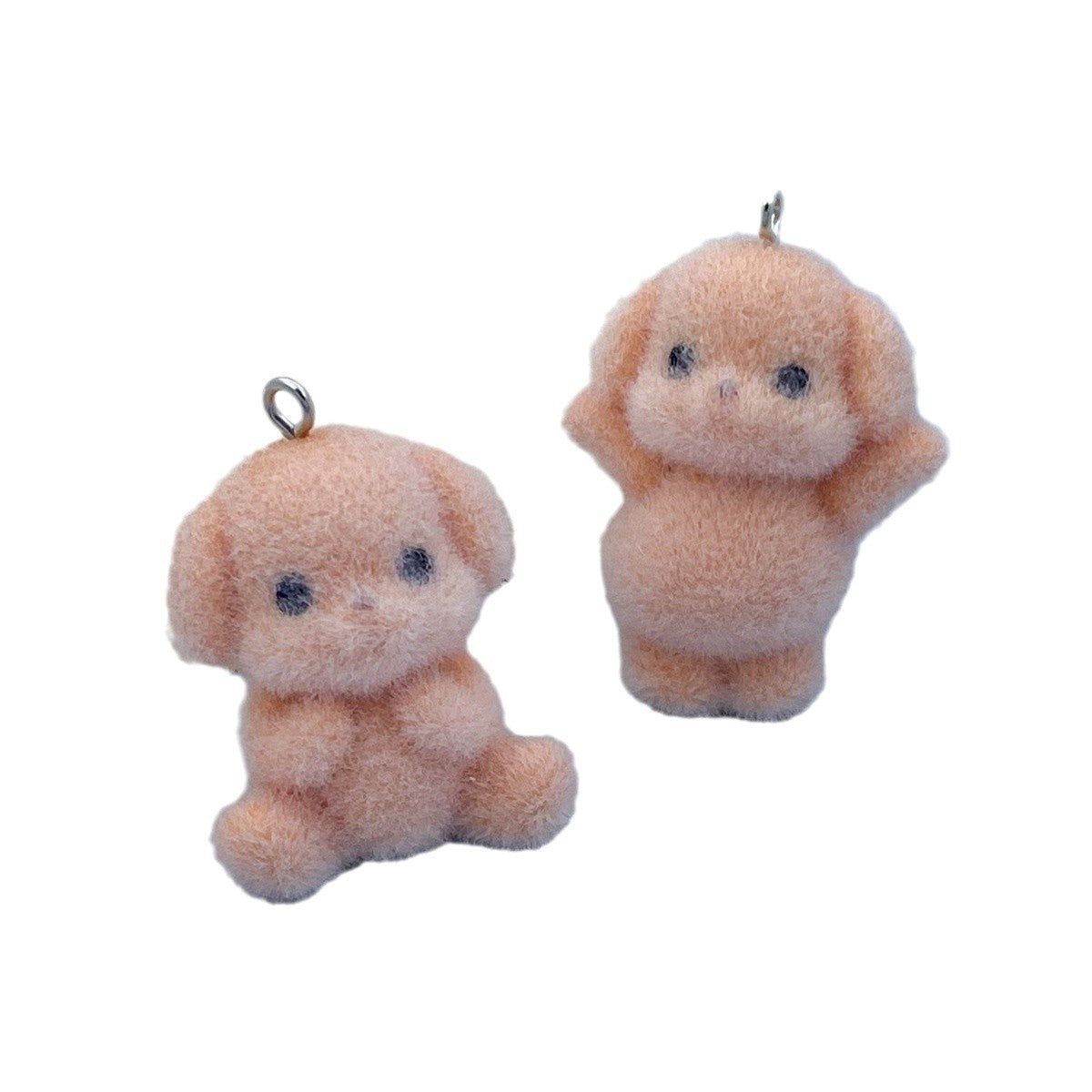 Wholesale 20pcs Flocking resin cute three-dimensional cartoon keychains