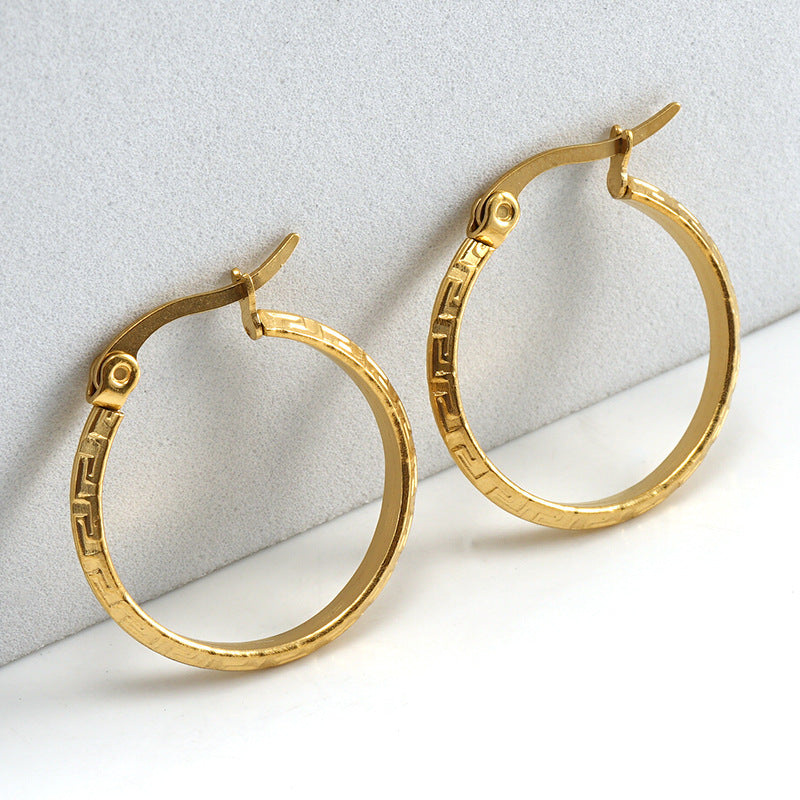 Wholesale titanium steel round earrings