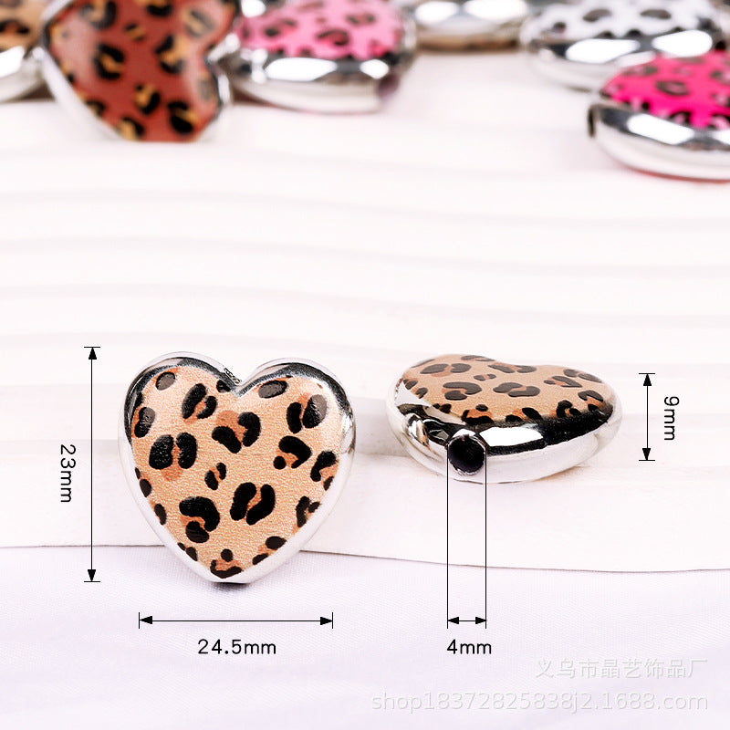 Wholesale  random 10pcs  silver double-sided printed   Focal Beads DIY Bead Accessories