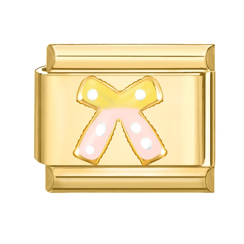Wholesale Stainless Steel Italian Style Bow Charms,  DIY Bracelet Craft Accessories for Jewelry Making