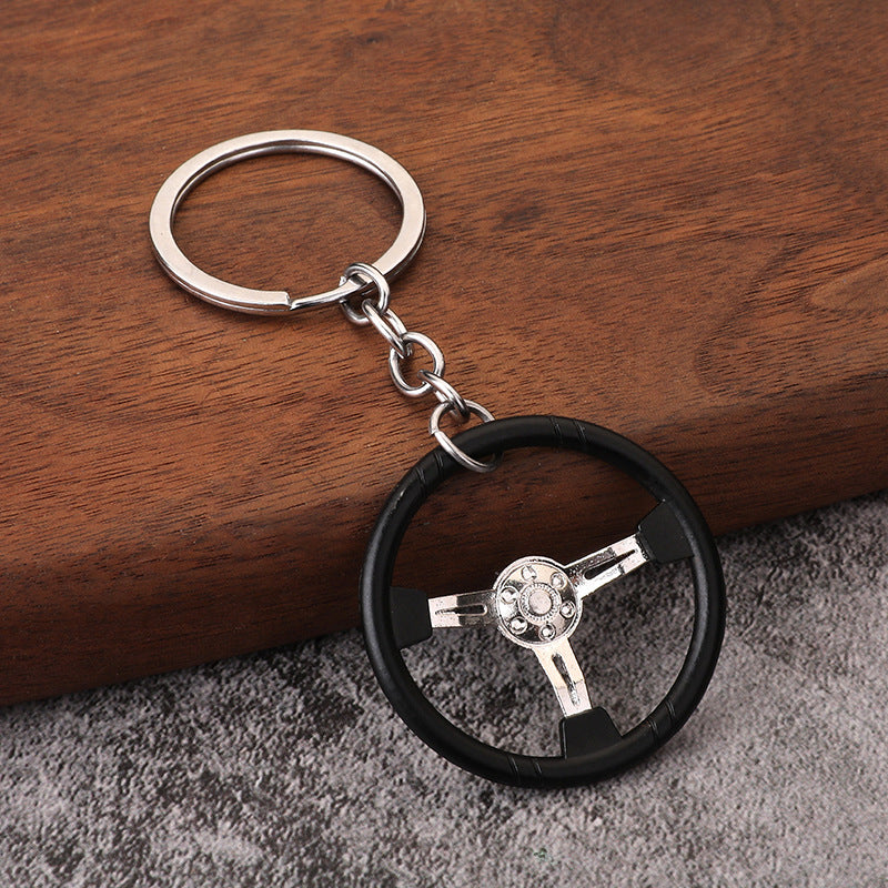 Wholesale  racing competition three steering wheel shape keychain
