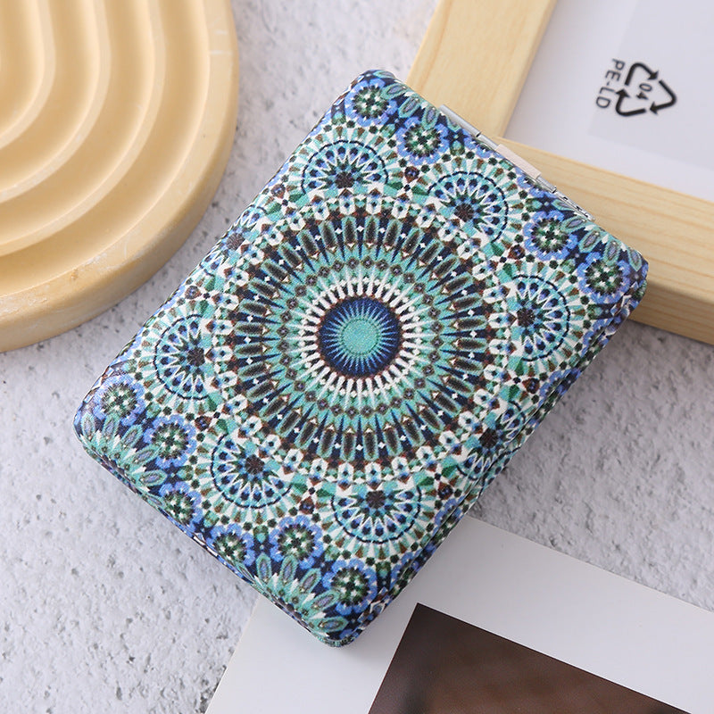 Wholesale Bohemian Style Folding Rectangular Portable Double-sided Pu Bread Mirror ACC-MR-Haic004