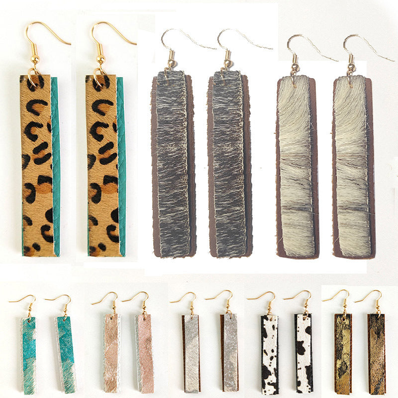 Wholesale 2pcs/ pack Leather and horsehair earrings