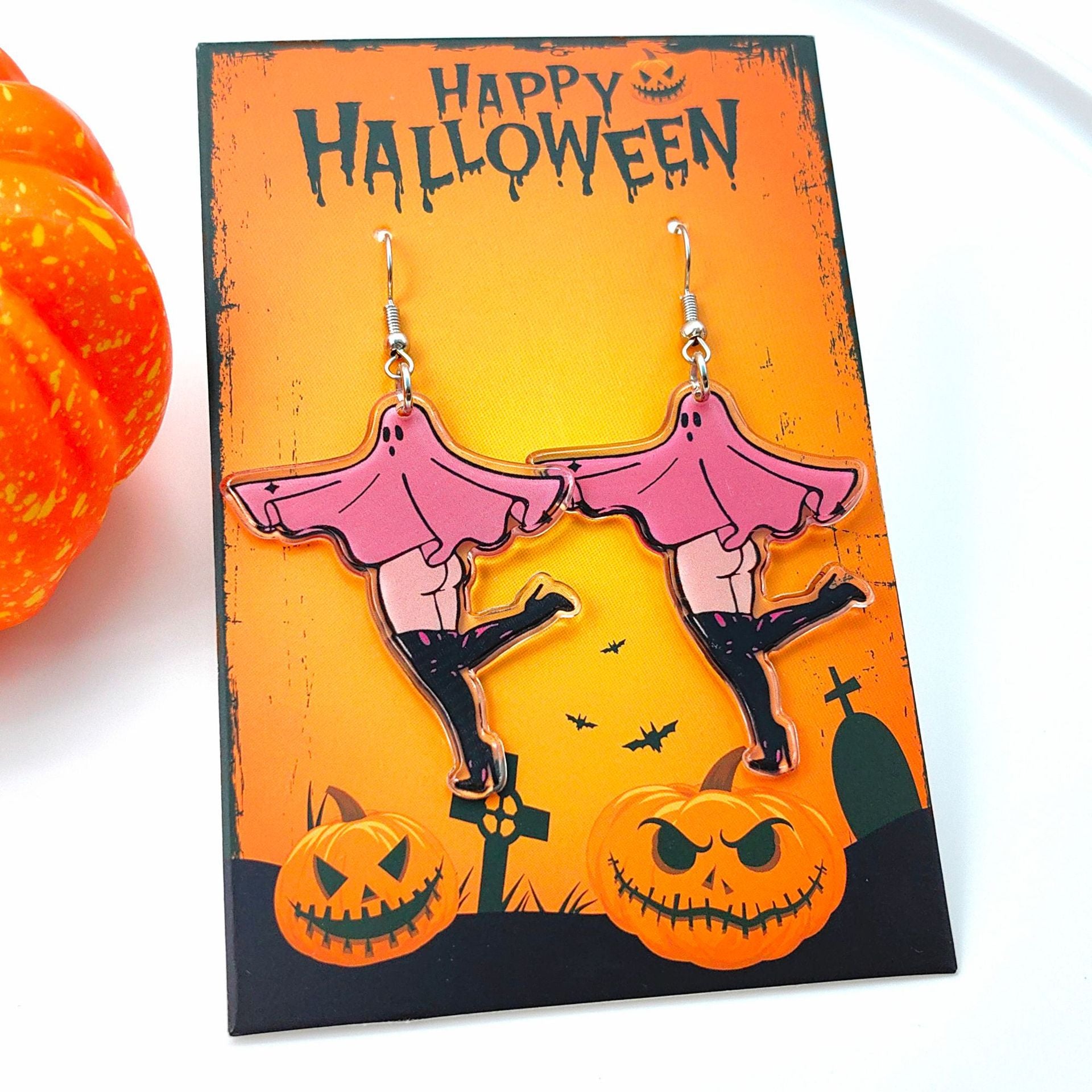 Wholesale Halloween Cartoon Acrylic Double Sided Printing Earrings ACC-ES-XiZhao024