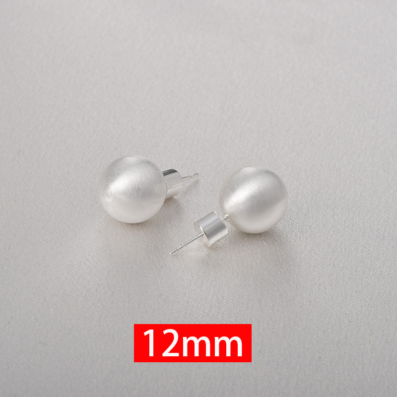 Wholesale Fashion Small Style Wire-drawing Hollow Ball Earrings