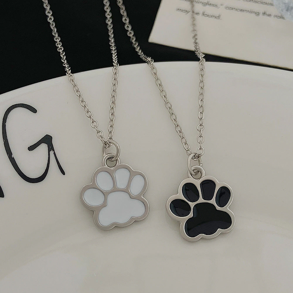Wholesale cute cat claw color cartoon pendant necklace