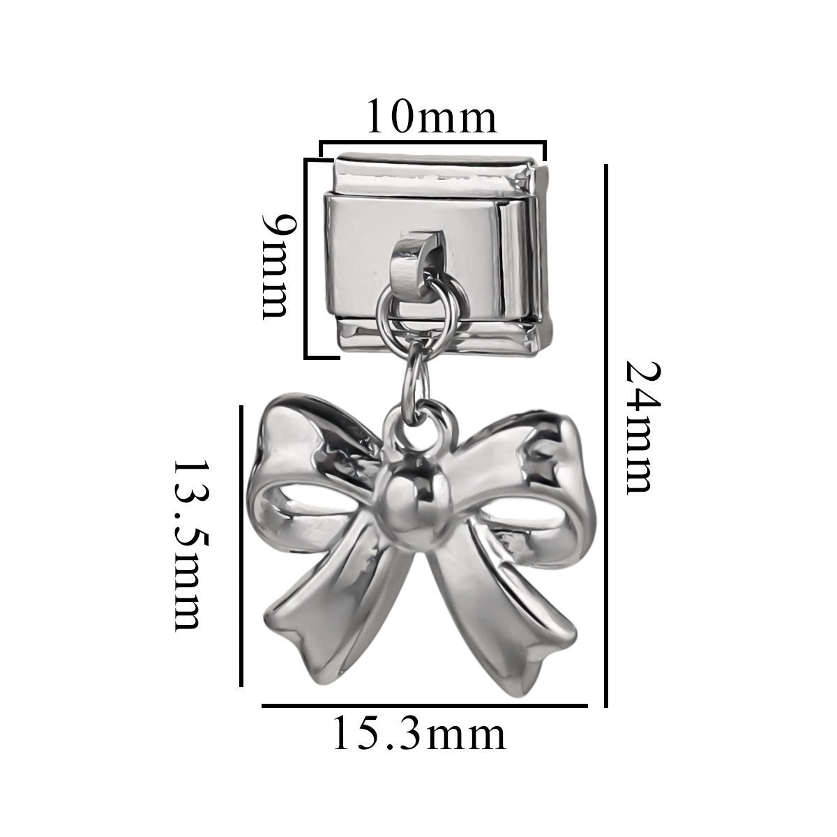 Wholesale Italian Charm Bracelet 9mm DIY Splicing Bow Stainless Steel Composable Bracelet