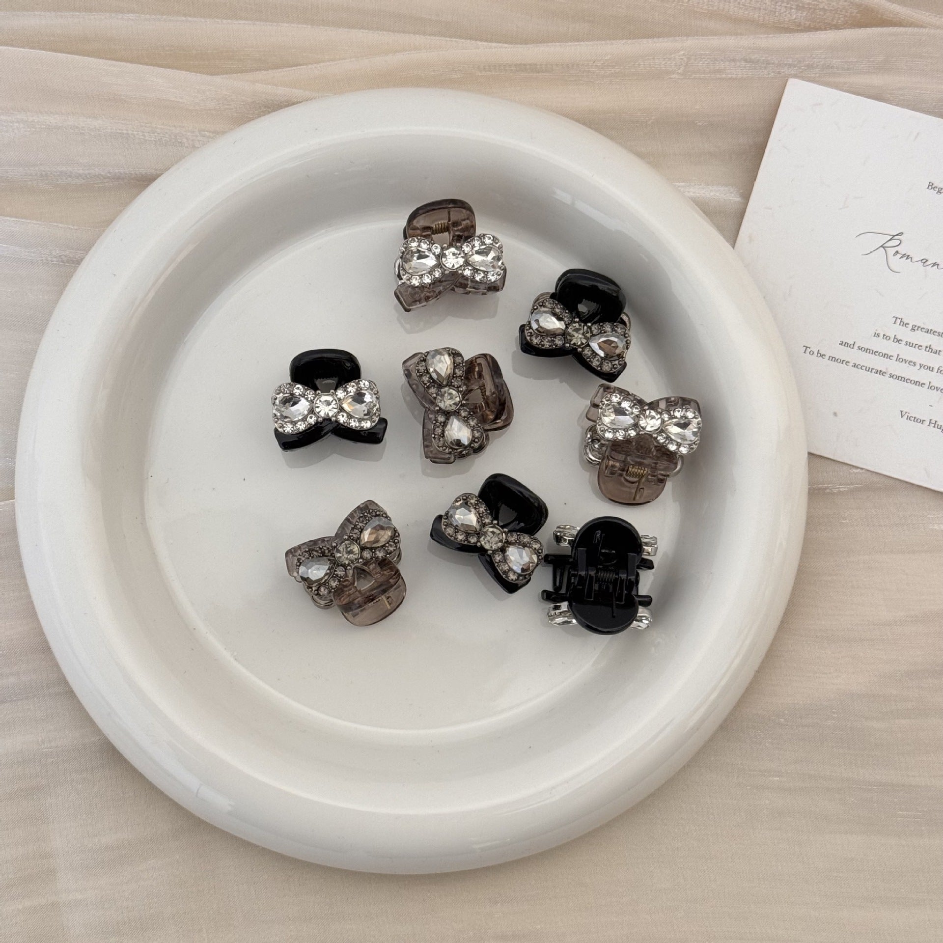 Wholesale Rhinestone Bow Mini Clip