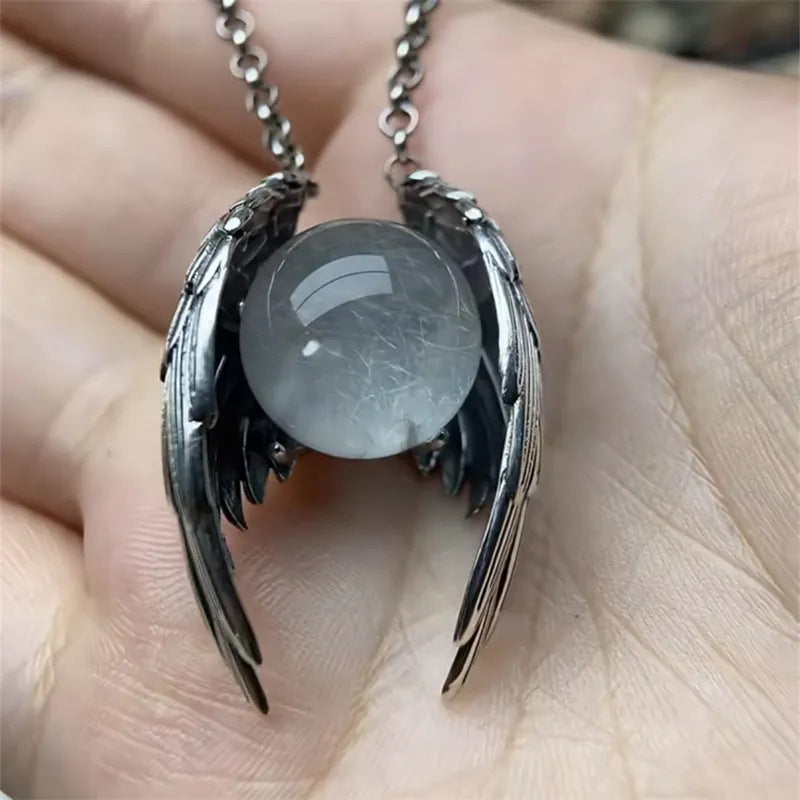 Wholesale  Ghost Wings Crystal Retro Necklace