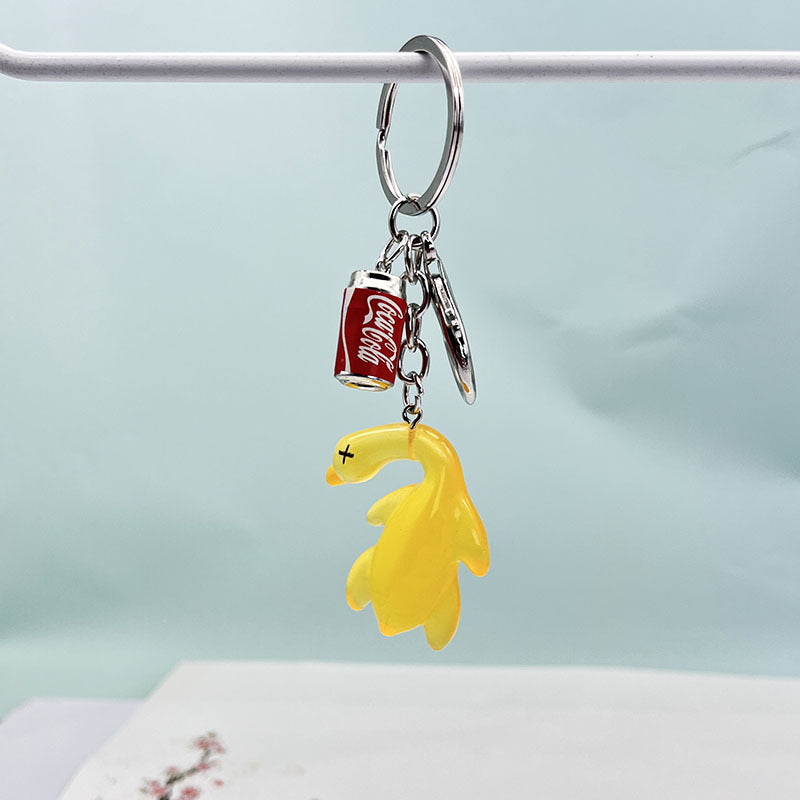 Wholesale Color-changing barbecue duck resin keychain