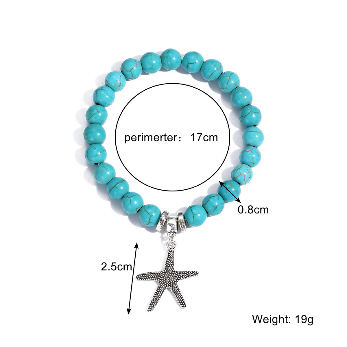 Wholesale  White Turquoise Crystal Women Beaded Bracelet suit Bohemian Turquoise Bracelet