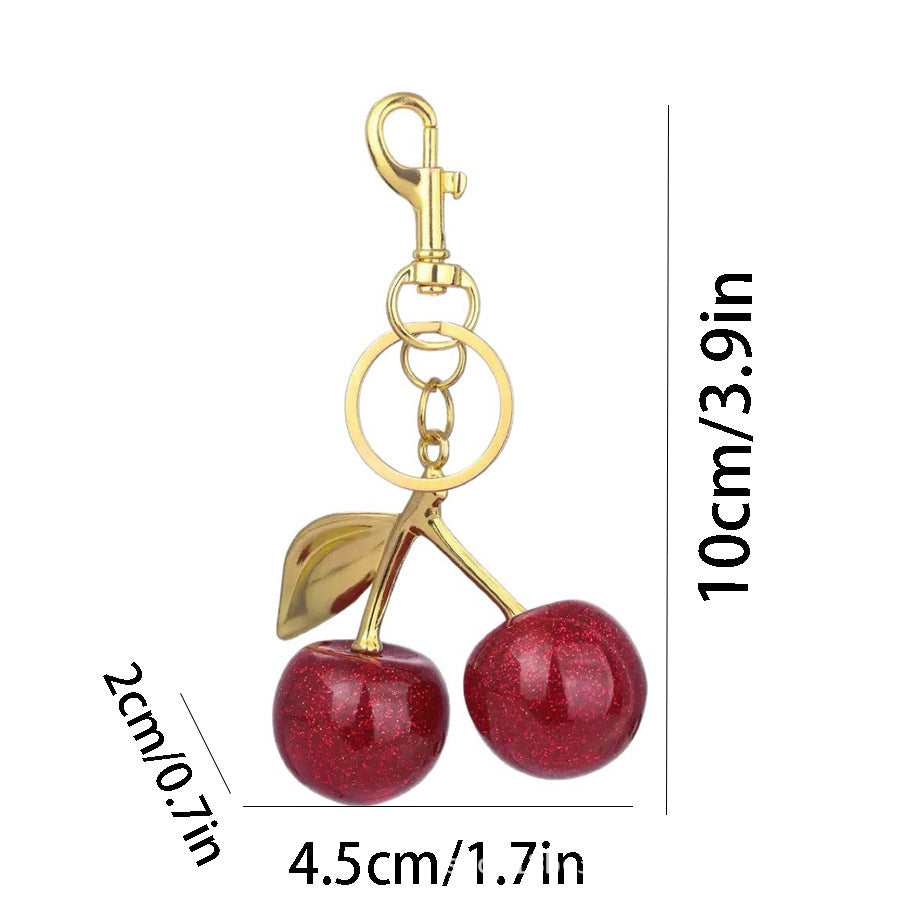 Wholesale Cherry Keychain Acrylic Fashion Accessory Sweet Girl Style Bag Charm