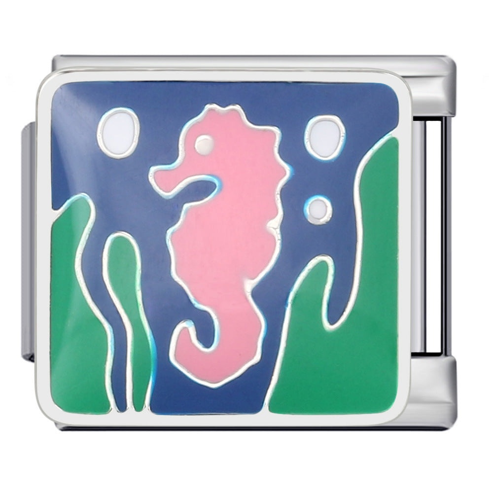 Wholesale Italian Charm Bracelet 9mm DIY Splicing Removable Undersea Life Stainless Steel Composable Bracelet