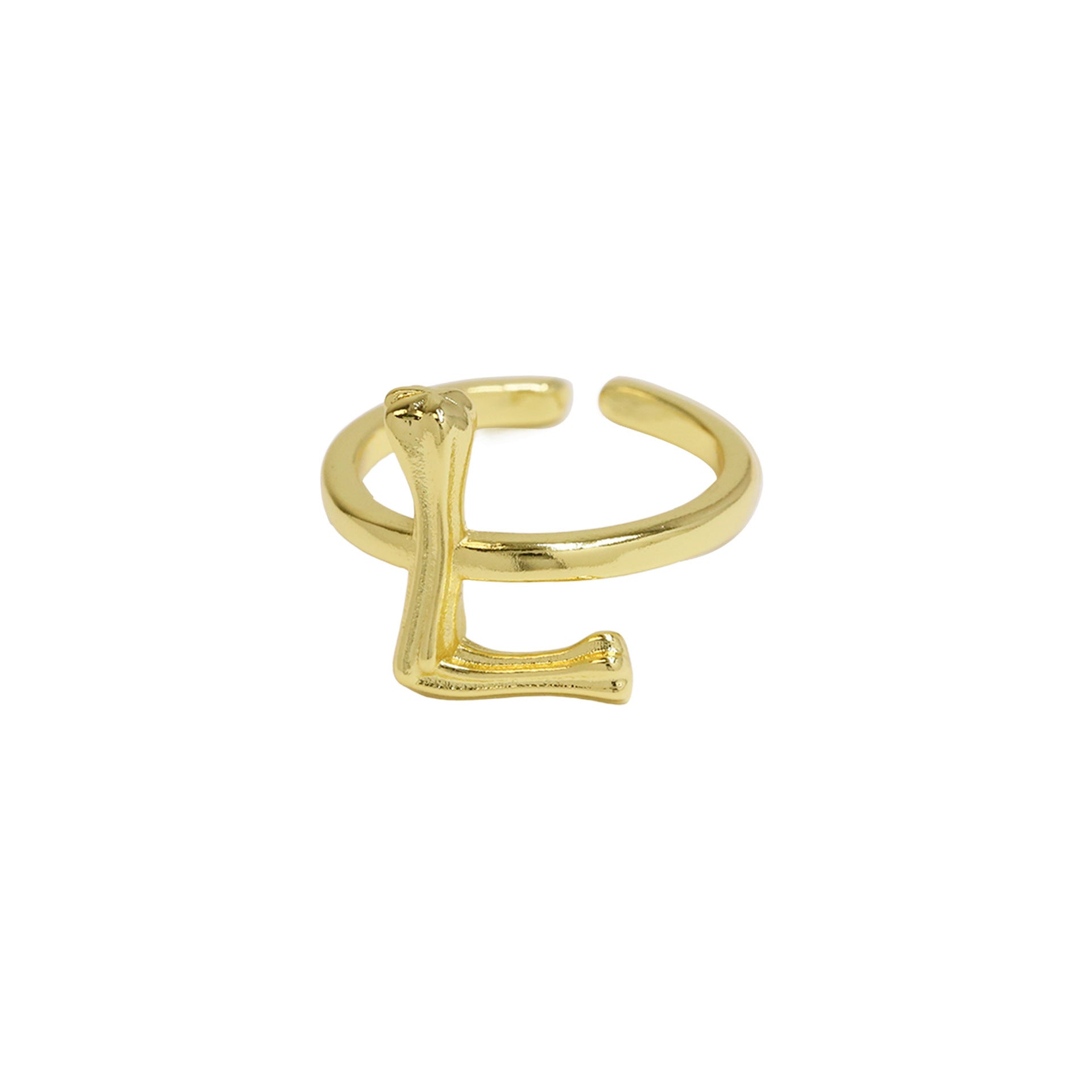 Wholesale  Golden Bamboo Bamboo Simple 26 English Letters Open Ring