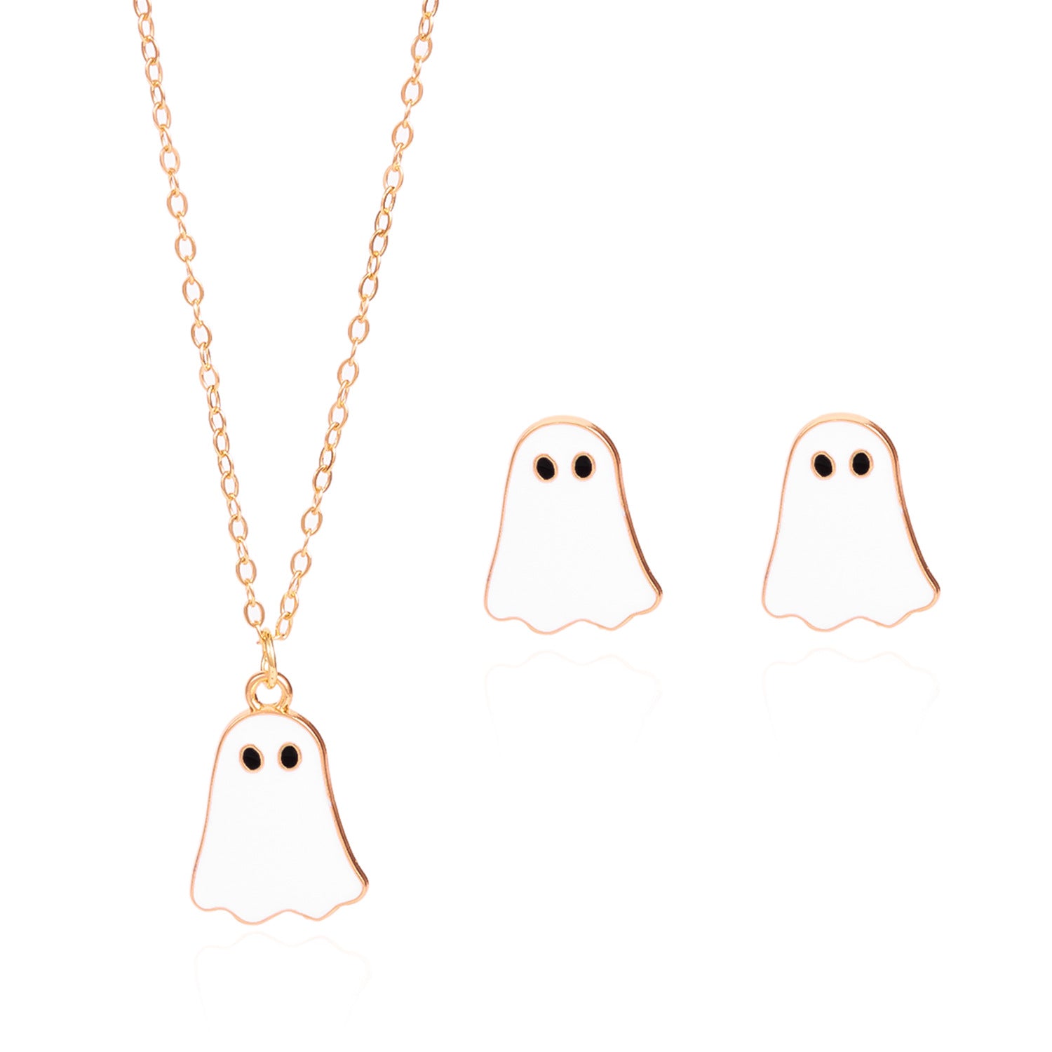 Wholesale Halloween Ghost Necklace Earrings Clavicle Chain