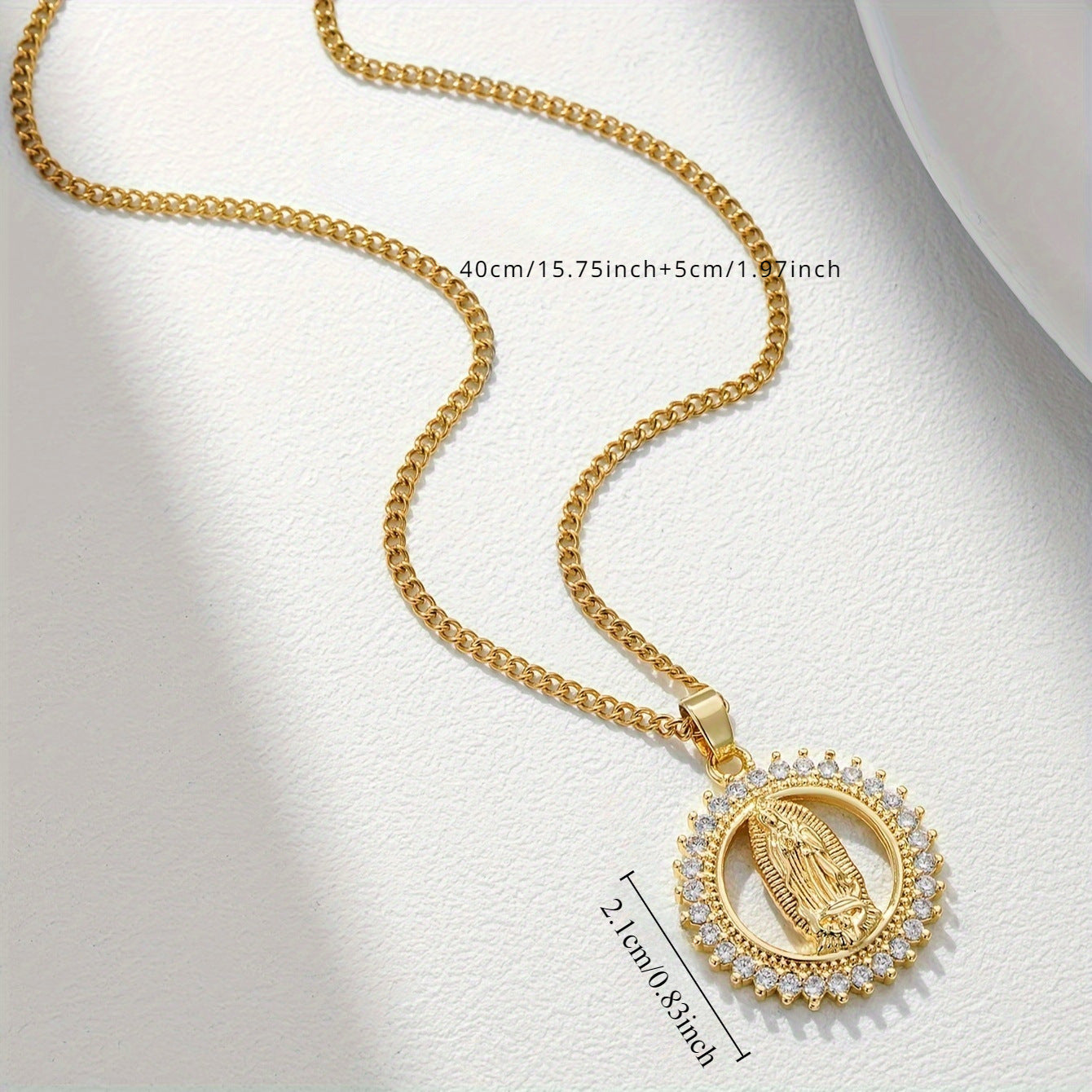 Wholesale 18K Gold Plated Crystal Sunflower Hollow Pendant Cuban Chain Necklace Trendy Gift Jewelry