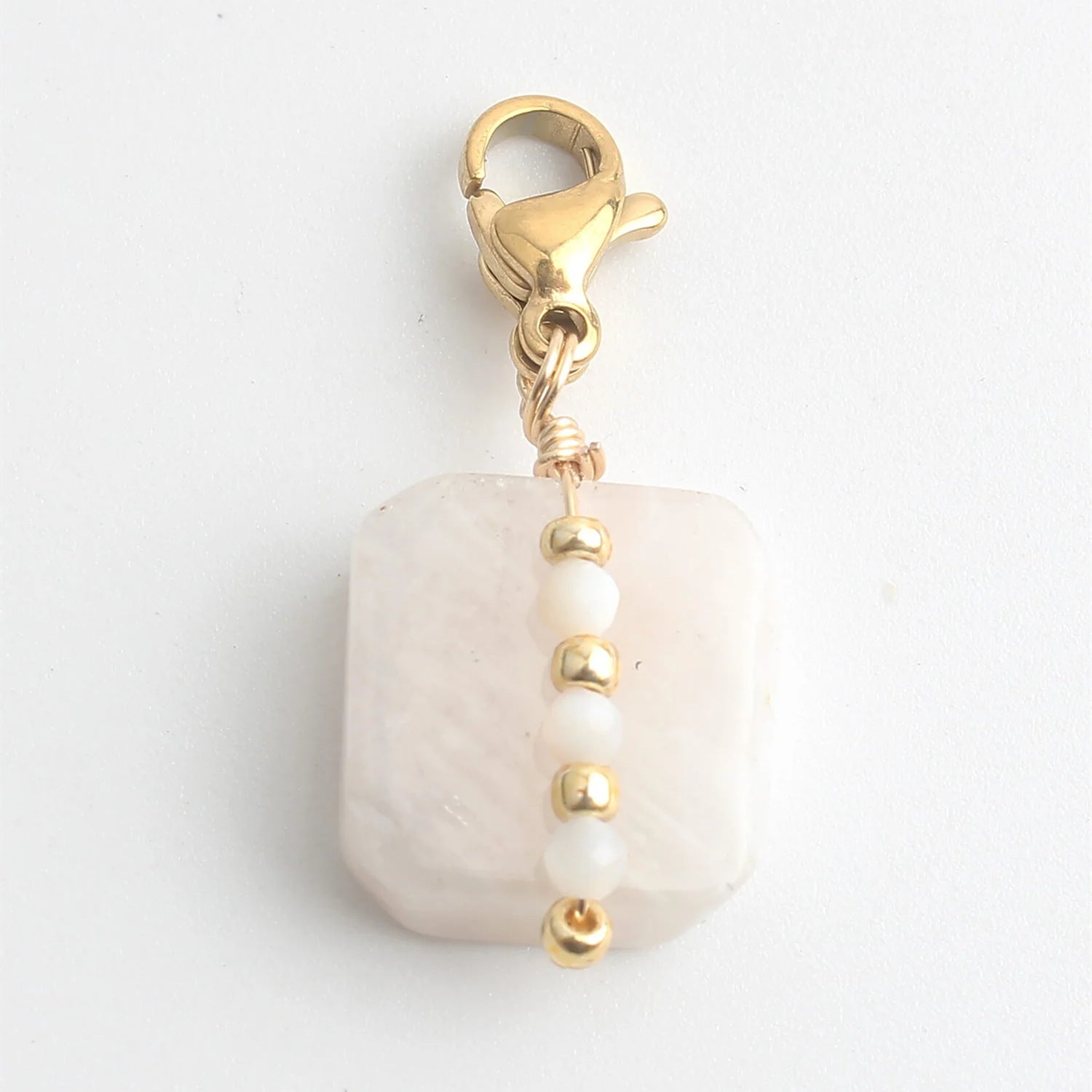 Wholesale Stainless Steel Four Leaf Clover Sun Ray Lobster Clasp Pendant Colored Stone Necklace