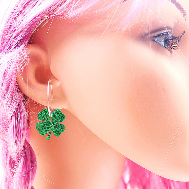 Wholesale St. Patrick's Day Shamrock Acrylic Earrings