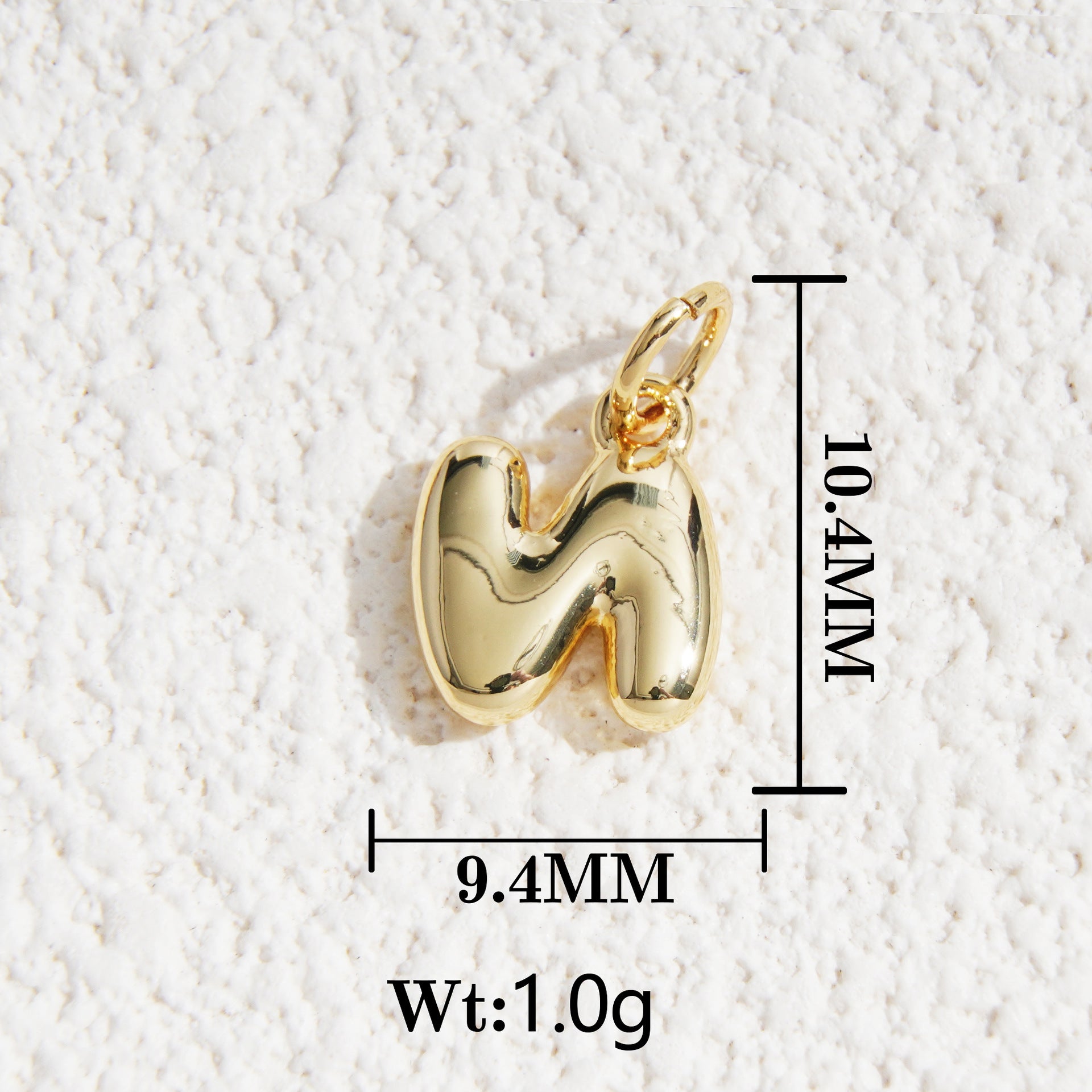 Wholesale5pcs DIY Copper Jewelry Charms— Gold-Tone Letter Series