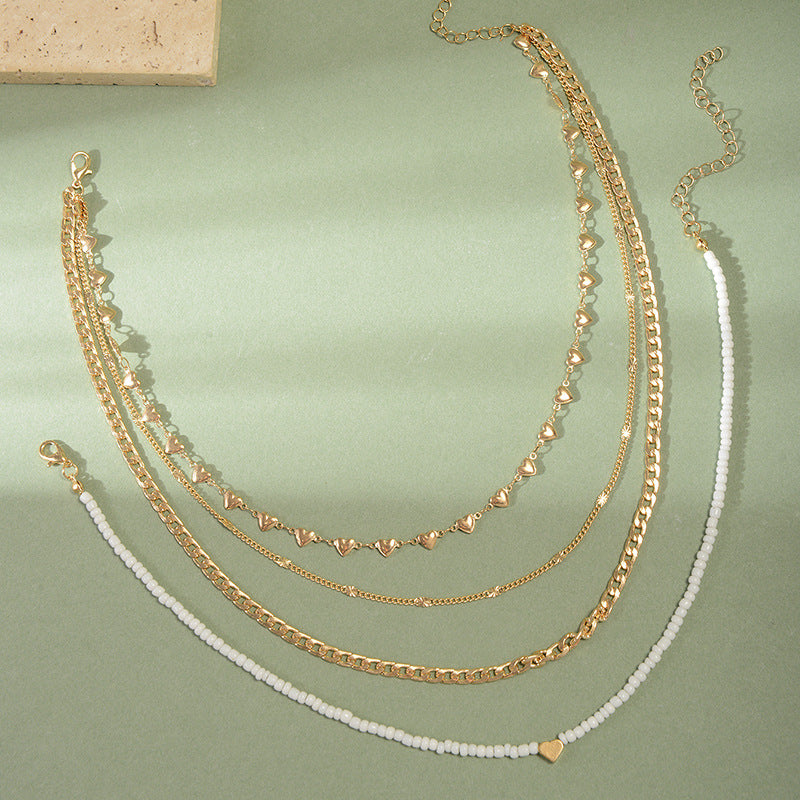 Wholesale  multi-layer pearl necklace light luxury  clavicle chain