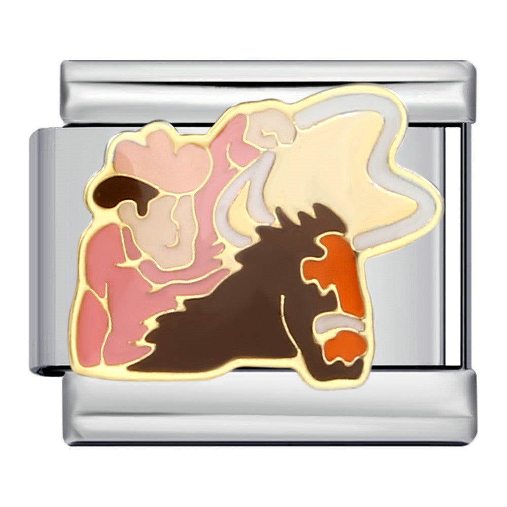 Wholesale 9mm Italian Charm Starter Bracelets DIY square Single Section Creative Stainless Steel Composable Bracelet