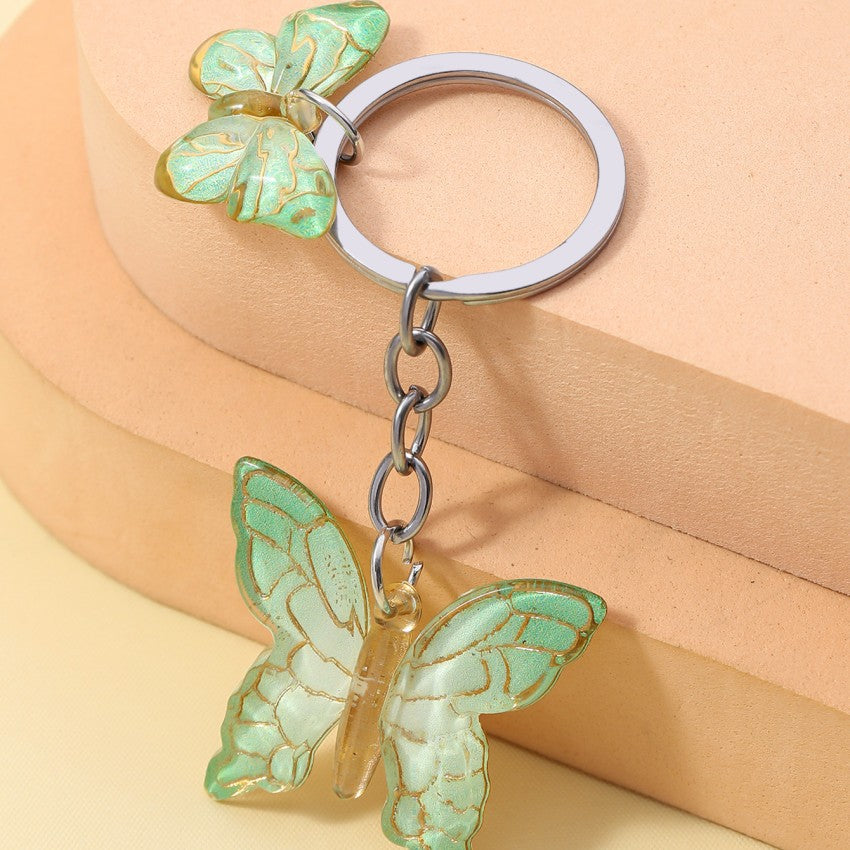 Wholesale Resin DIY Handmade Gradient Butterfly Keychains ACC-KC-RongR075