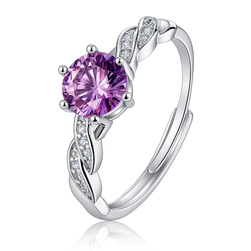 Wholesale Adjustable Cut Octagon Zircon Ring Fashion Accessory Gift For Women
