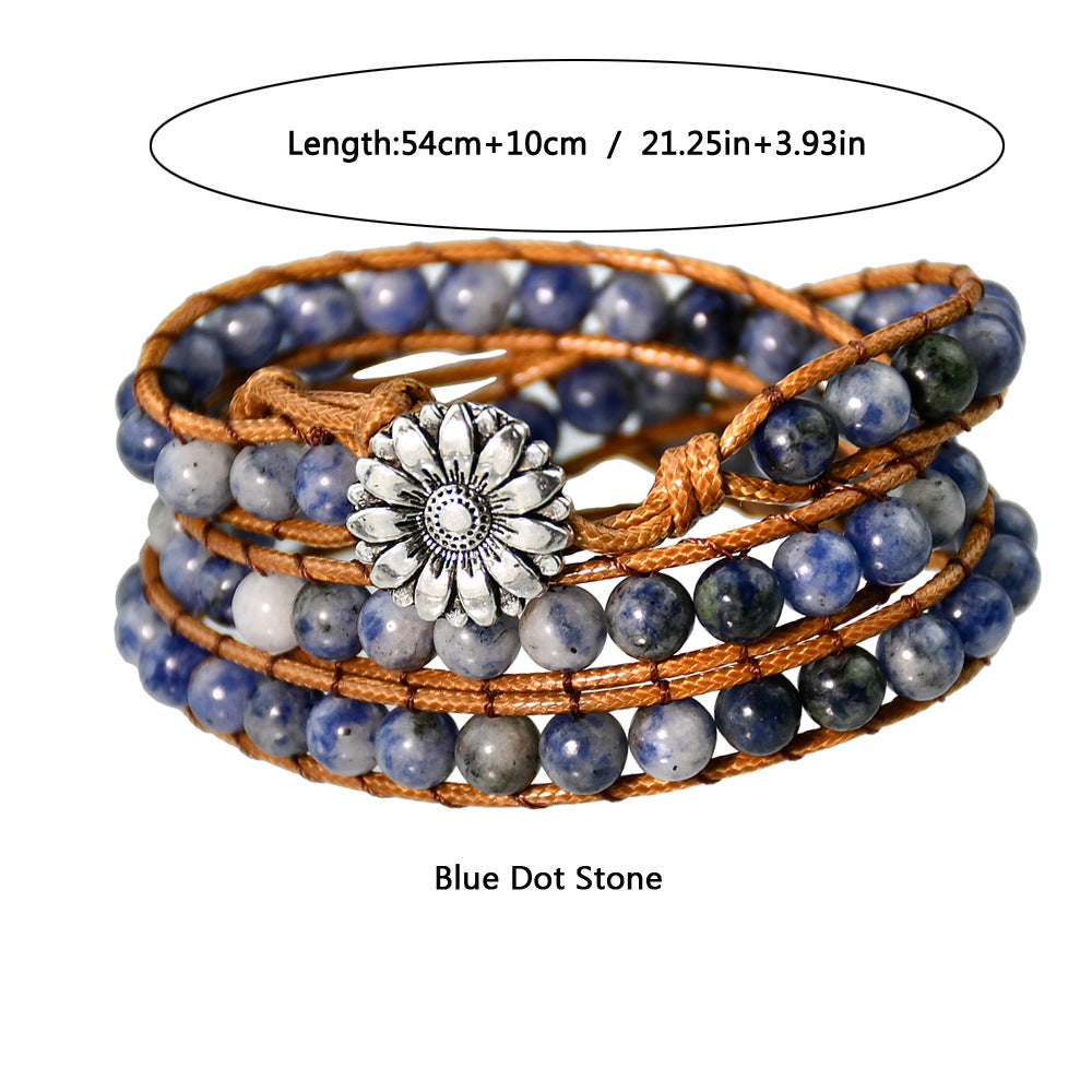 Wholesale Natural Stone Beaded Multi-layer Braided Bracelet ACC-BT-Youf001