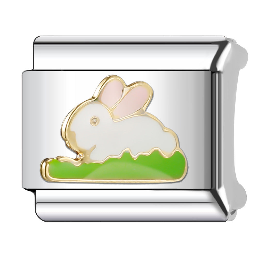 Wholesale Italian Charm Bracelet 9mm DIY Splicing Cute Pet Series Stainless Steel Composable Bracelet