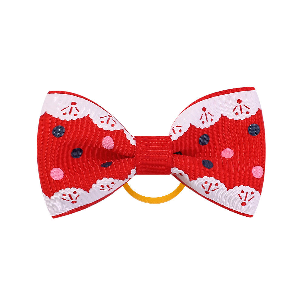 Wholesale 12pcs Children's Printed Bow Kids Hair Scrunchies ACC-HS-YaLun001