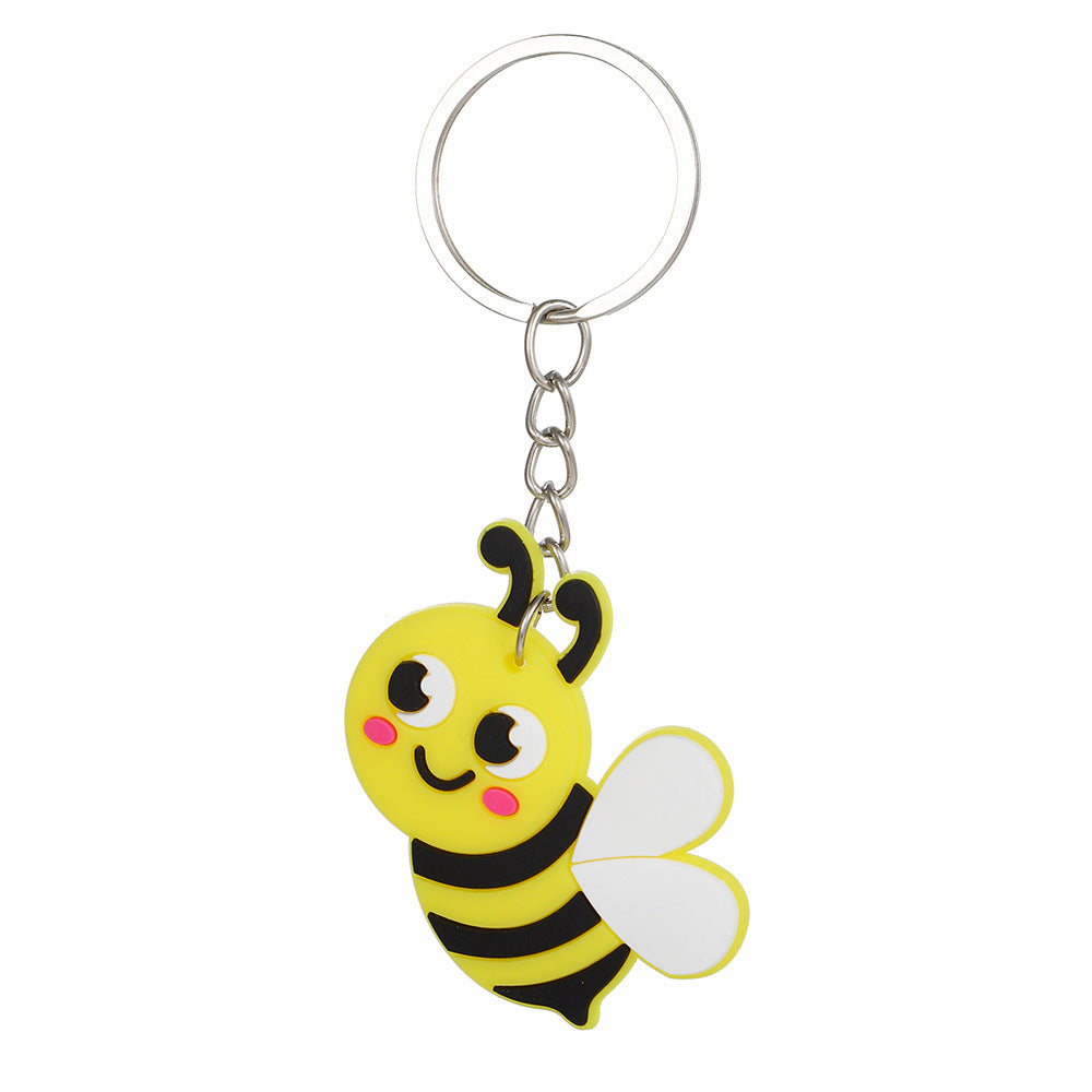 Wholesale PVC cartoon bee keychain