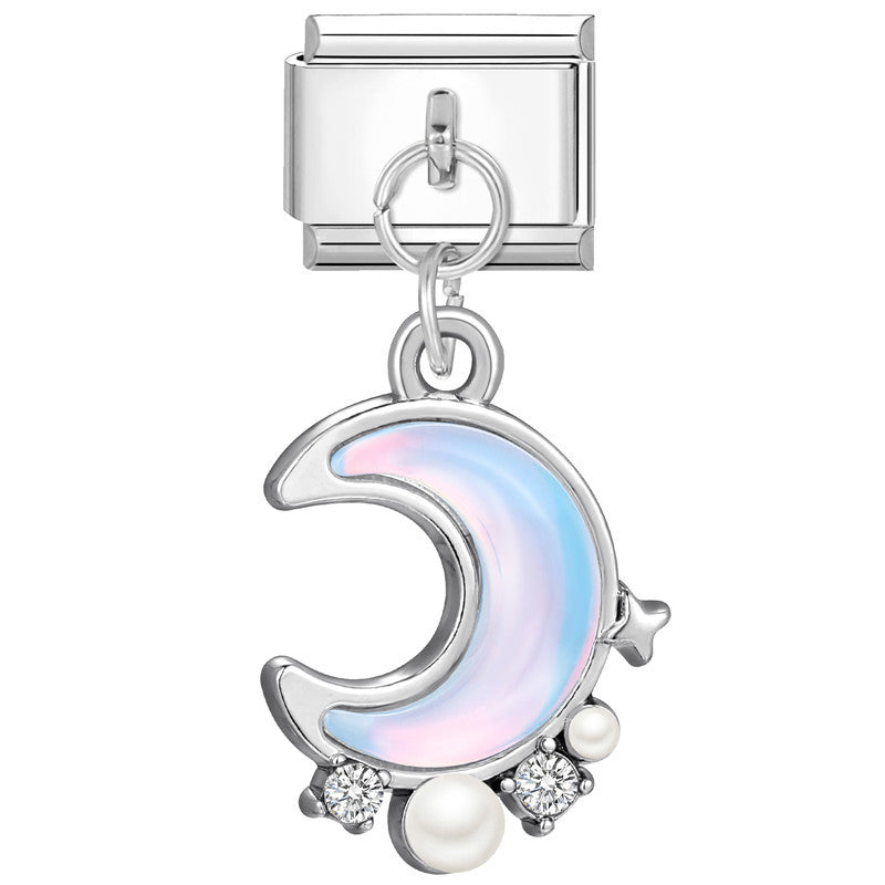 Wholesale 9mm Italian Charm Starter Bracelets DIY square Single Section Creative Stainless Steel Composable Bracelet