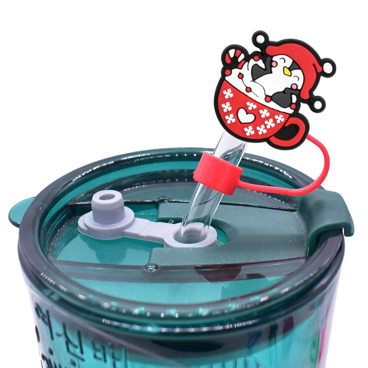 Wholesale Random 100pcs Christmas 10mm PVC Soft Straw Tube Cap ACC-SCR-RYY078