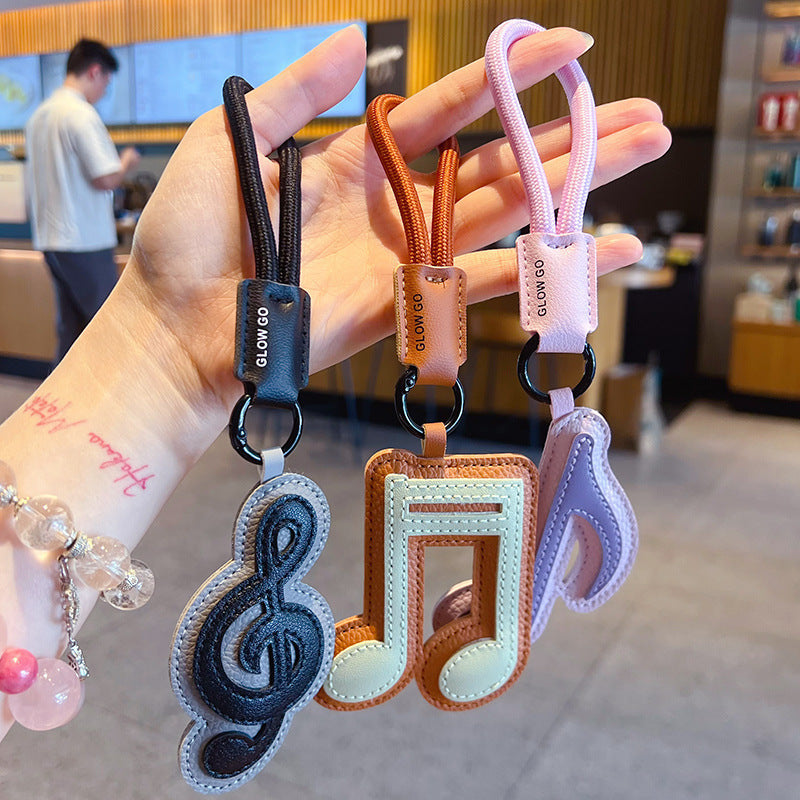 Wholesale Musical Note PU Leather Keychain Cute Couple Bag Charm Fashion Accessory Gift