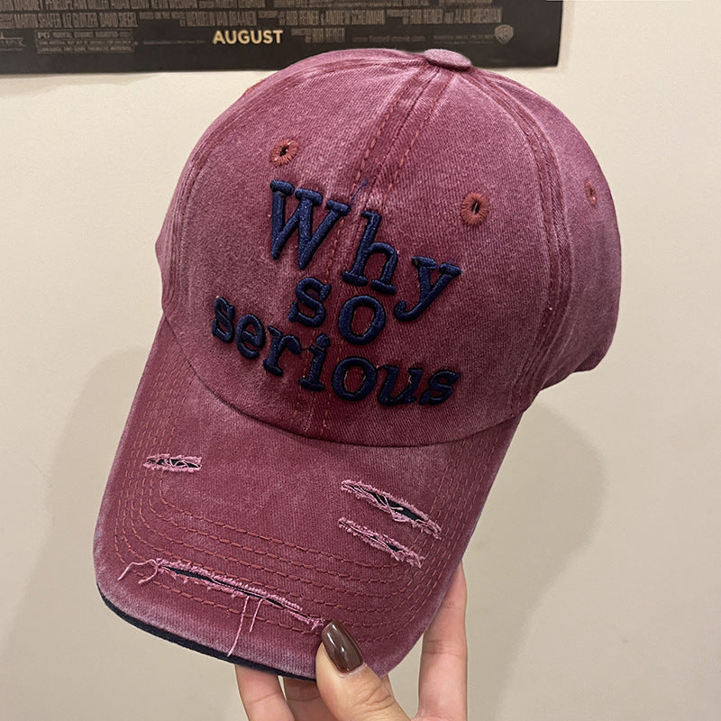 Wholesale  worn-out old three-dimensional embroidery color baseball cap