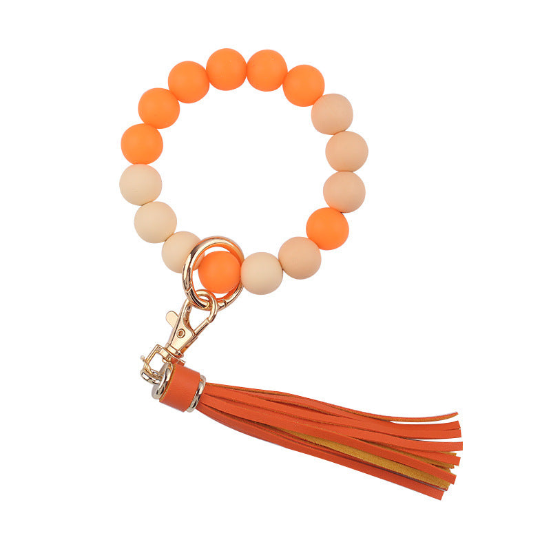 Wholesale Cartoon Solid Color Silicone Beaded Wrist Keychain ACC-KC-GuangTian060