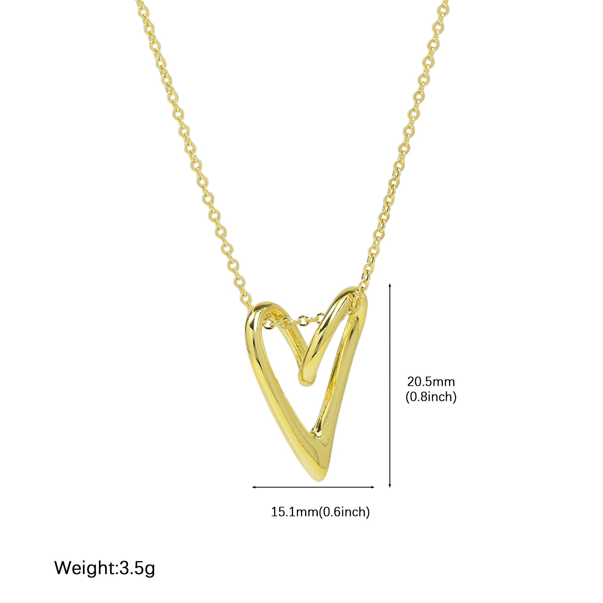 Wholesale  Brass Gloomy Hollow Heart-shaped Love Lady Pendant Clavicle Chain Necklace