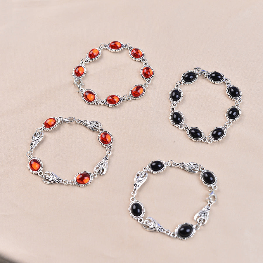 Wholesale Zinc Alloy Electroplated Retro Gothic Spliced Gemstone Bracelet Jewelry Accessory for Everyday Wear