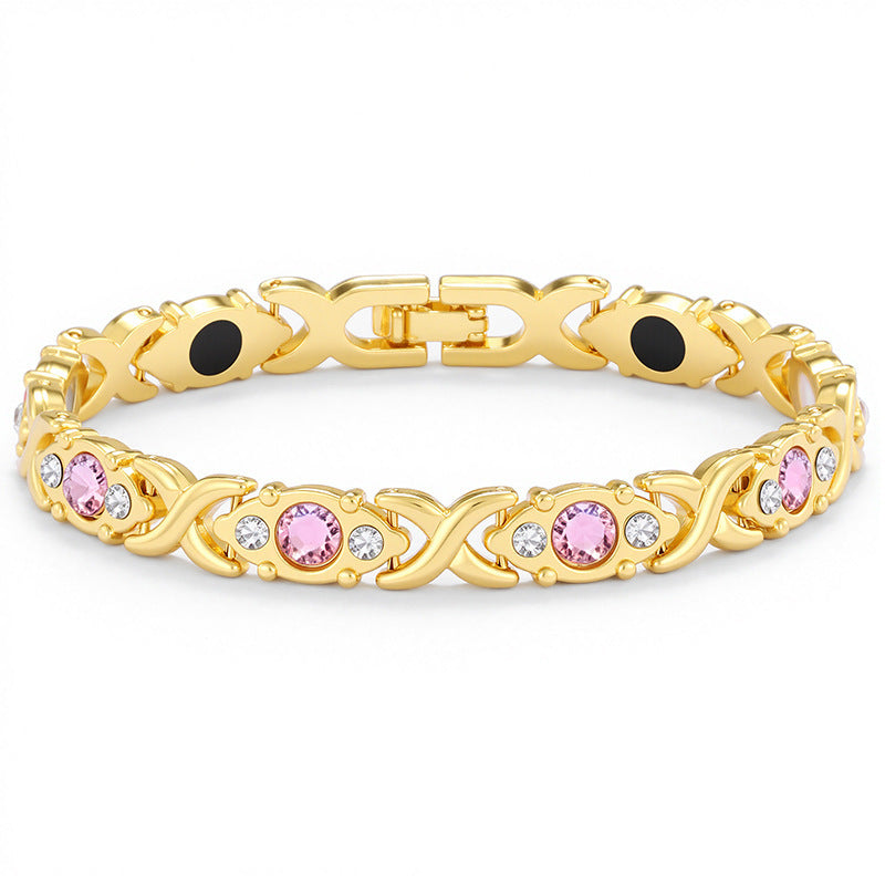 Wholesale Zinc Alloy Electroplated Gold Women' s Clover Bracelet - Fashion Jewelry Accessory