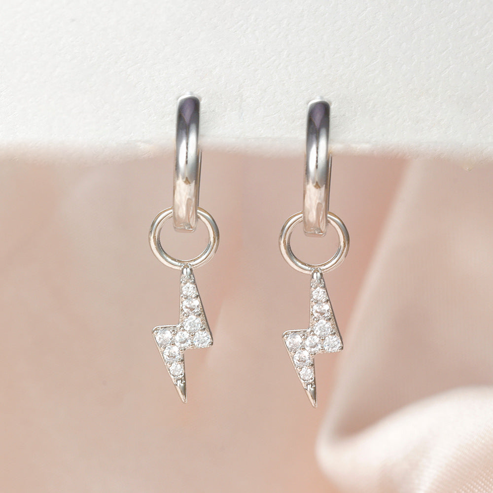Wholesale Gold Plated Water Drop Cross Zircon Earrings Trendy Party Jewelry