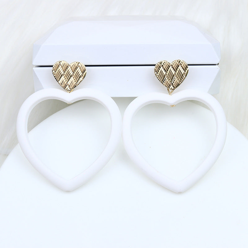 Wholesale Valentine's Day Love Hollow Spray Paint Acrylic Earrings