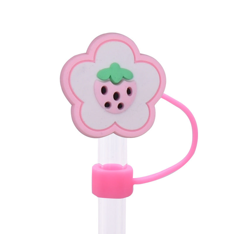 Wholesale Random 100pcs Cute food straw cover Straw Tube Cap